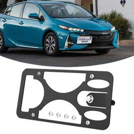 Front Bumper Tow Hook License Plate Mount Bracket Compatible with Toyota Prius 2016-2023, No Drill Plate Holder, Front License Plate Bracket