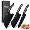 Dream Reach Butcher Knife Set - 3PCS Black Cleaver Knives