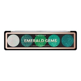 Profusion Cosmetics Emerald Gems 5 Shade Glitter Eyeshadow Palette, Multicolour