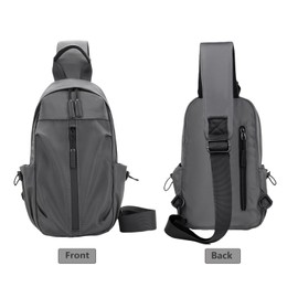 URZOP Waterproof Sling Bag Crossbody Backpack for Men Women Sling Backpack Hiking Daypack Multipurpose Cross Body Chest Bag (grey)