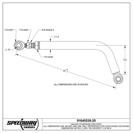 5.5 Bend Lightweight Chromoly Adjustable Panhard Bar, 20 Inch