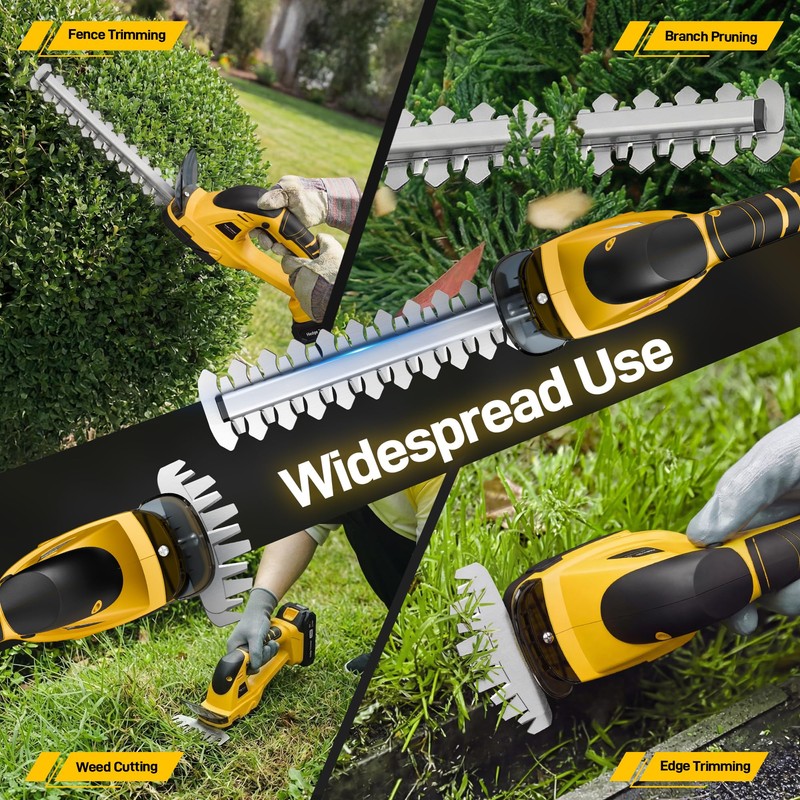 OFISPEED 20V Electric Hedge Trimmer Cordless, 2-in-1 Handheld Grass Trimmer