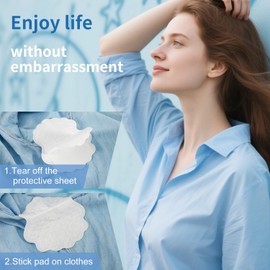 100 Pcs Armpit Sweat Pads, Underarm Sweat Pads for Men Hyperhidrosis, Disposable Sweat Pads for Under Arms, Sweat Free Armpit Protection for Outdoor Work Meeting