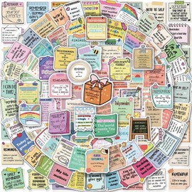 Joyppy 150 PCS Positive Affirmation Stickers, Mental Health Inspirational Motivational Encouraging Self Love Care Quote Sticker Pack for Water Bottles Laptops Planners Decals Students Teens Adults