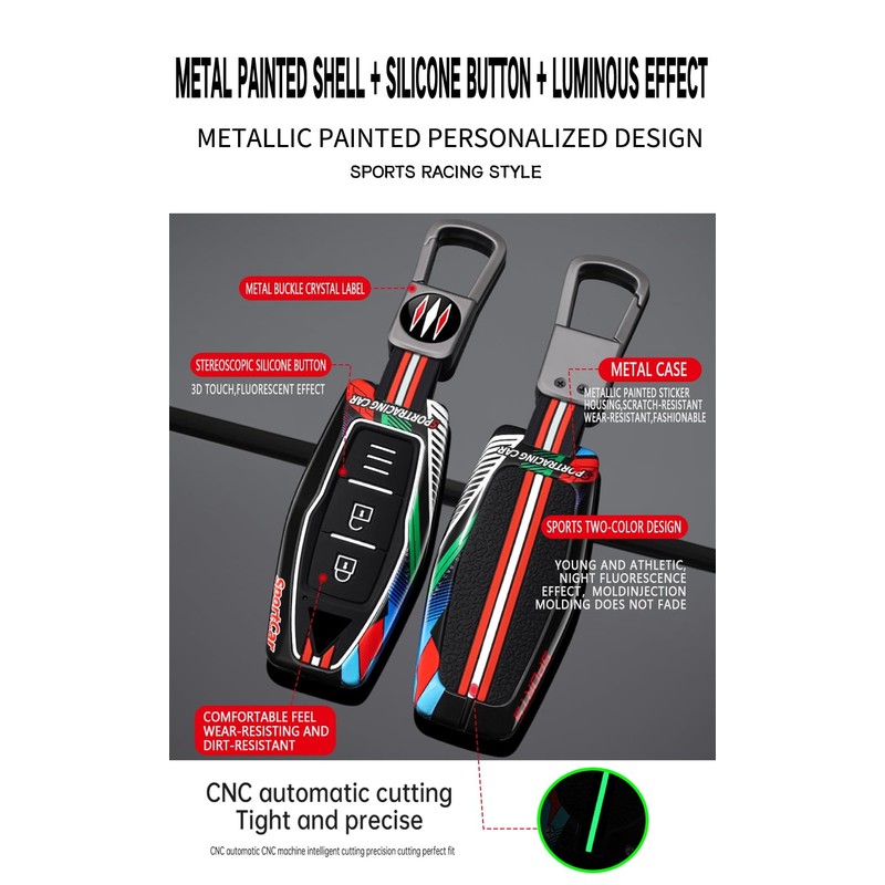ontto Luminous car Key fob Cover fit for Mitsubishi Outlander