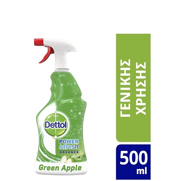 Dettol Power & Fresh Green Apple Antibacterial Cleansing Spray, 500ml