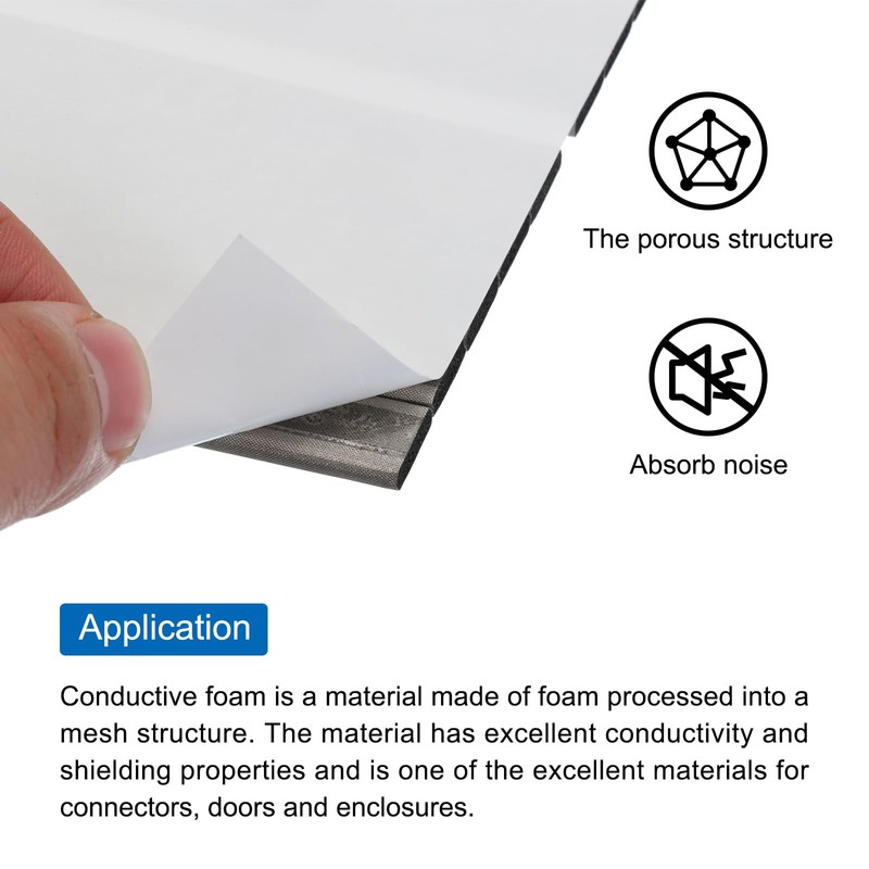 MECCANIXITY 150Pcs Faraday Conductive Fabric Foam Electrode Shielding Fabric Foam