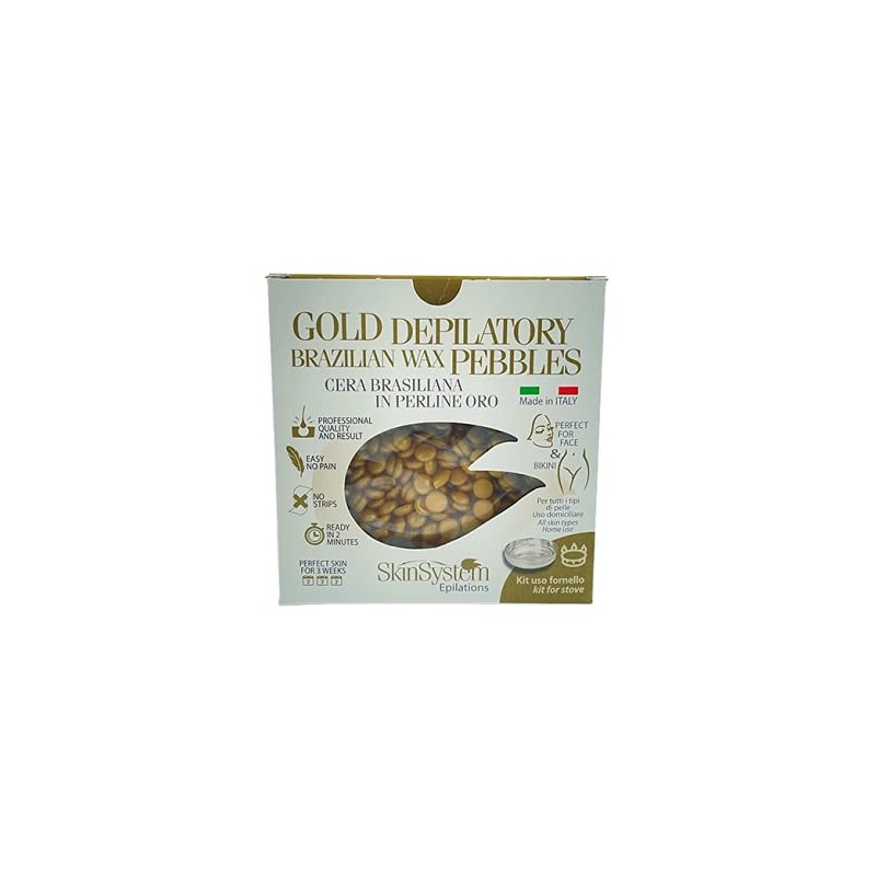 Skin System Kit Use of Gold Depilatory Brazilian Wax Pebbles
