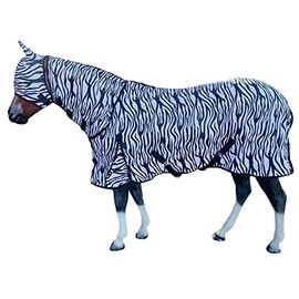 Rugged Ride Combo Neck Fly Sheet with Leg Straps and Matching Mask - Zebra Print