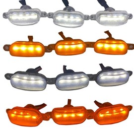 3x Front Grille Light for Ford F150 Raptor 2004-2019 & Dodge Ram 1500 2013-2018 Raptor Aftermarket Grilles, Truck SUV Cars Grille Light,Included Wiring Harness (Yellow Light - Yellow Lens)