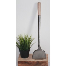 AAF Nommel® Spahtel Spatula Flat 005 Stainless Steel Large – 46 cm – 12 x 11 cm Masonry Trowel with Wood Handle Studded Black