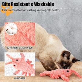 BafanglaiUK Floppy Lobster Interactive Dog Toy,Usb Charging Dog Cat Chew Toy, Moving Interactive Dog Toy, Plush Jumpinp Lobster Interactive Toys for Dog Cat, Soft, Washable