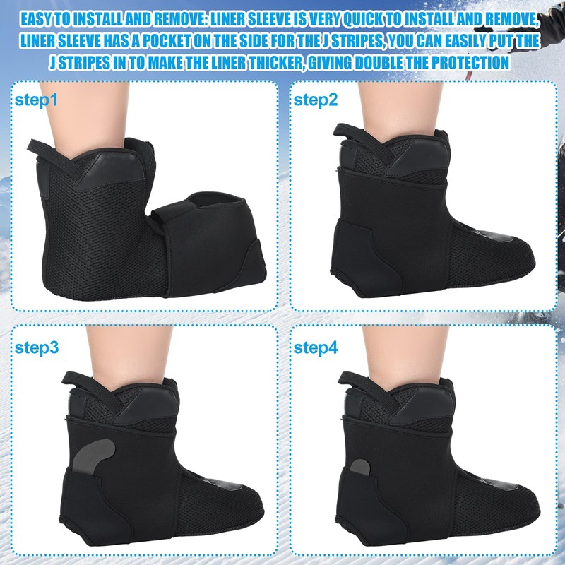 Syhood 2 Pcs Ski Snowboard Boot Fitting Liner Sleeves with