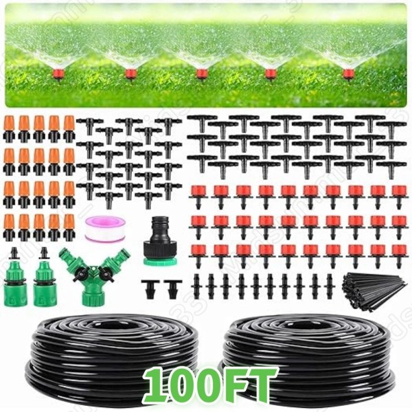 Unbranded 149pcs 100ft Drip Irrigation Kit Garden Irrigation System Plant