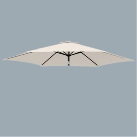 Green Bay 2.5m/6 Arms Replacement Parasol Garden Patio Umbrella Fabric Canopy Cover (Cream)