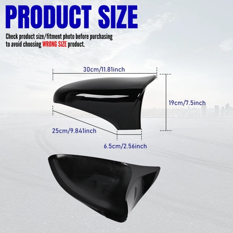 Gloss Black M Style Side Mirror Cover Caps For Lexus