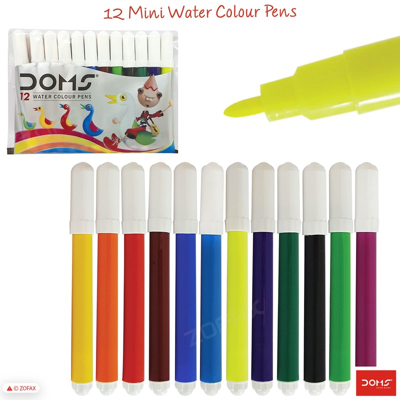 DOMS 12 Aqua Mini Water Colouring Pens - Pens -