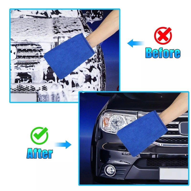 carauto2000 2pcs Car Wash Gloves Clay Bar Towel Detailing Cleaning