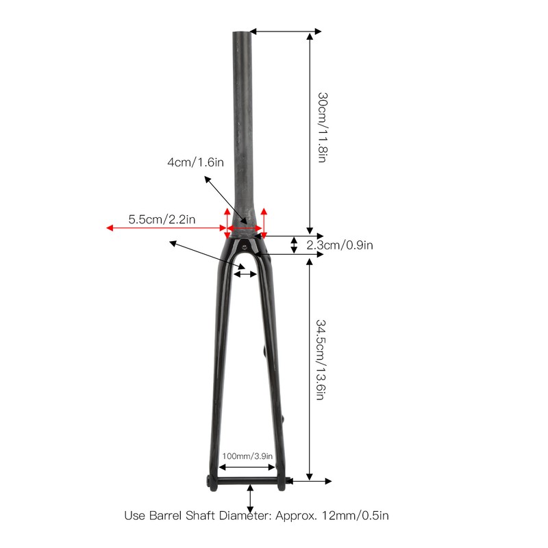 Full Carbon Fiber Bike Front Fork Road Bicycle Tapered Tube