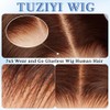 Tuziyi Brown Lace Front Wigs Human Hair Glueless Wear and