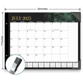 Desk Calendar 2025-2026, Large Desk Calendar 2025 22"x 17", 18 Month, July 2025 to December 2026, Suitable For Home, School Or Office, Monthly Planning Calendar(forest)