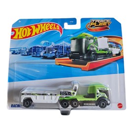 Hot Wheels Track Fleet Racing Convoy, Die-Cast Vehicle, Green and White