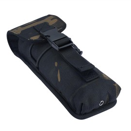 ​​DIZETION Heat-Resistant Suppressor Pouch, Tactical Multi-Purpose MOLLE EDC Carry Bag with Melt Proof Liner, Thermal Insulated Silencers Case for Training, Hunting (Black Camo)