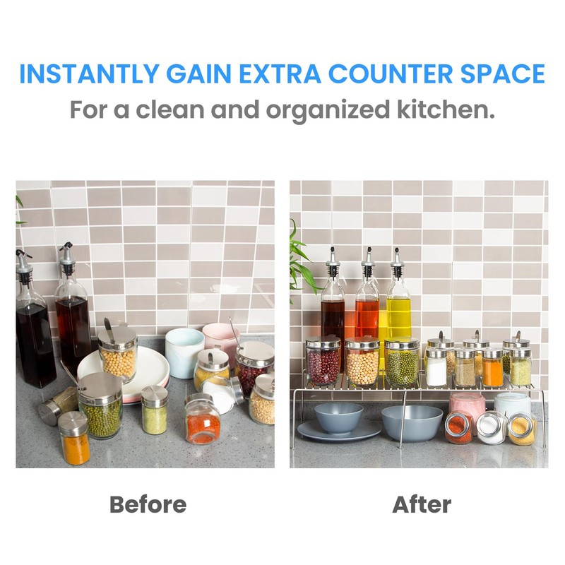 Tomorotec Stainless Steel Expandable Kitchen Storage Organizer Spice Rack Cabinet