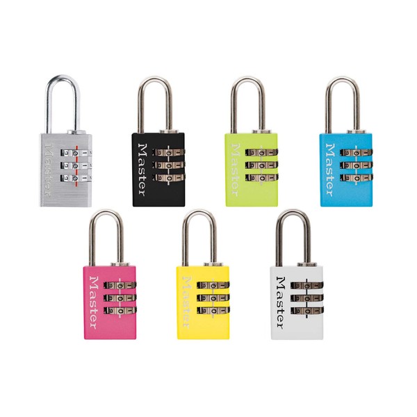 Master Lock 620JADBLK Padlock, Dial, Password Setting, Small, Lightweight, Body