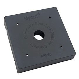 Myard PBP66 Post Base Plate for 6x6 Inches Wood Post, Provides Code Required 1 Inch Stand-Off from Concrete Ground (6" x 6", 1)