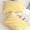 JELLYMONI 100% Natural Cotton Striped Pillowcases Set, 2 Pack White