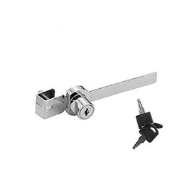 Glass Showcase Door Lock, Sliding Glass Cabinet Rachet Lock with Keys, 1 Unit
