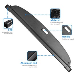 Salusy Cargo Cover for VW Volkswagen Atlas Cross Sport 2020-2025 Accessories,Black Rear Trunk Shade Luggage Security Cover