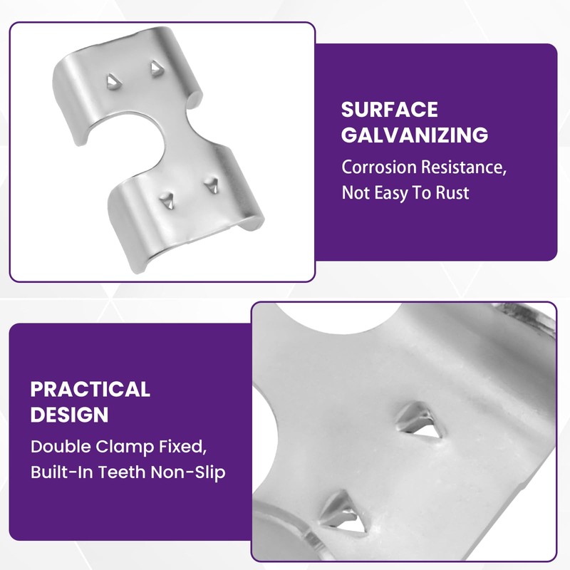 SATUY 1/2 Inch Double Rope Clips, Heavy Duty Zinc Plated