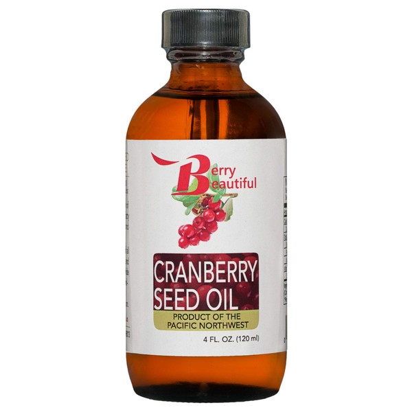 Berry Beautiful Cranberry Seed Oil - Moisturizing Oil for Face, Body & Hair - Cold Pressed from US grown Cranberries - 4 fl oz