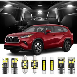 AENVTOL 11 Pieces Interior LED Lights Replacement for Toyota Highlander 2020-2024 White LED Interior Bulb with Install Tool