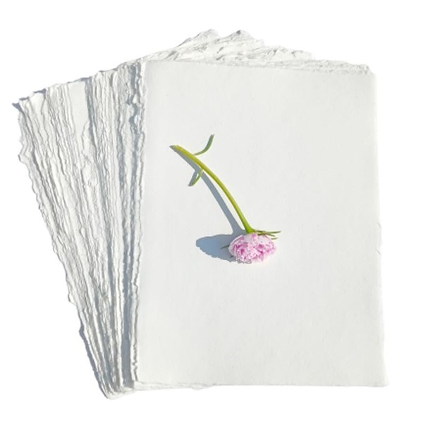 Habiller Deckle Edged Handmade Paper Mixed Media Card Stock, Calligraphy,