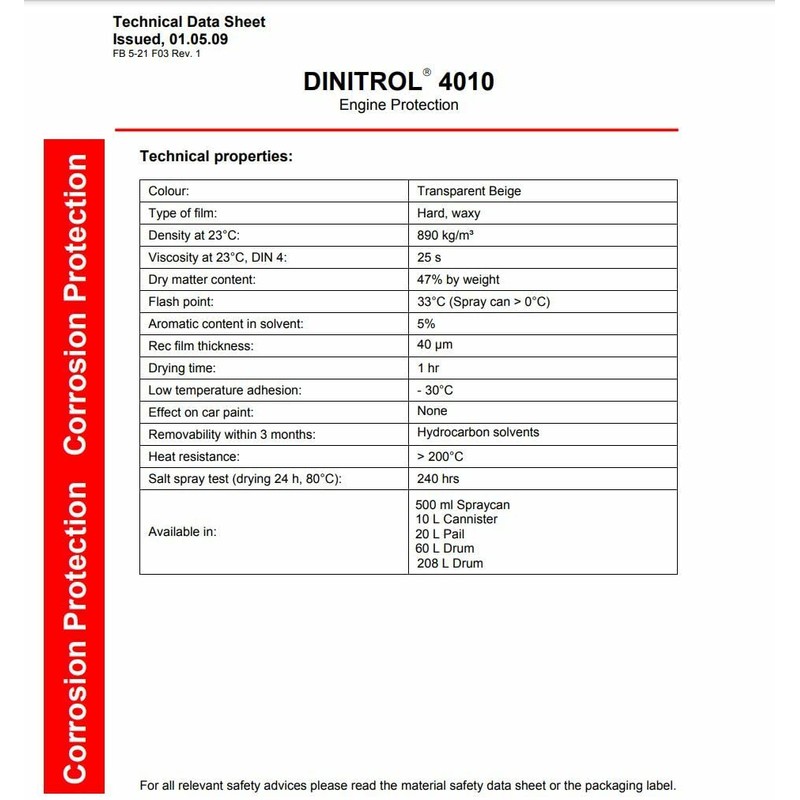 DINITROL 4010 Resistant Corrosion Inhibitor Transparent Beige (1L Can)