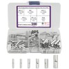 WMYCONGCONG 200 PCS Non-Insulated Butt Connectors Assortment Kit Uninsulated Wire