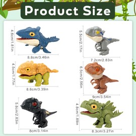 Diyxisk 6 Pieces Dino Bite Finger, Interesting Dinosaur Toy, Mini Dinosaur Figures, Beautiful Dino Hand Puppet, for Children, Boys and Girls, Birthday Gifts, Party Gifts (6 Styles)
