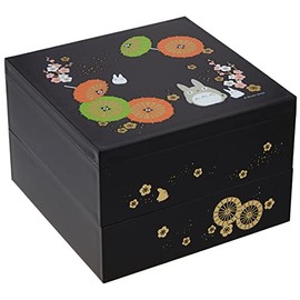 Studio Ghibli - My Neighbor Totoro - Totoro, Skater Traditional Japanese Lacquer Ware - 2 Tier Bento Box