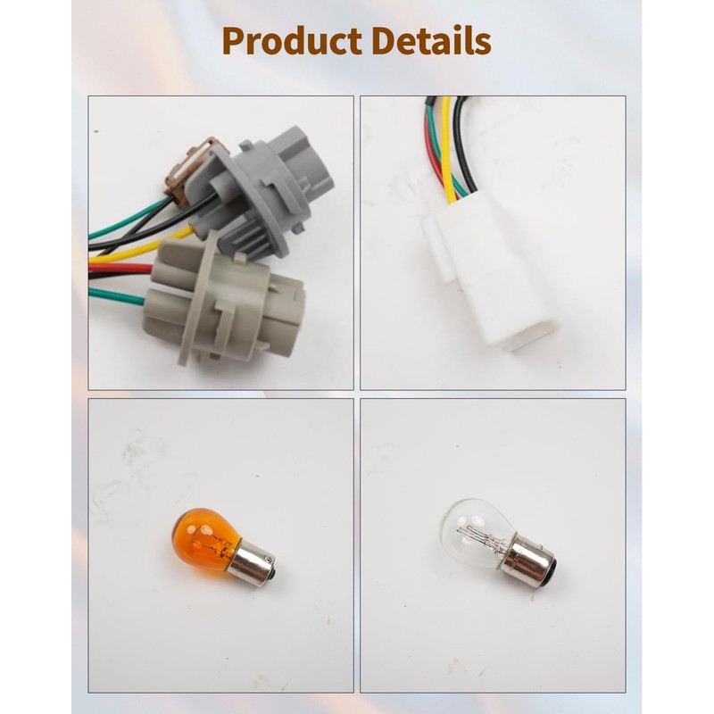 JadeBirch Tail Light Bulb Socket & Wiring Harness Fit for