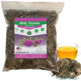 Cardo Mariano Herb, Milk Thistle Herb (1/2 pound/ 8.1 oz) 100% PURE & NATURAL Cardo Marin, Cardo Mariano Tea, Milk Thistle Loose Tea, Resealable Bag, Product From Mexico.