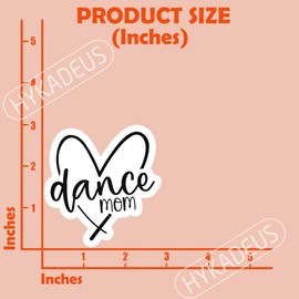 (3Pcs) Dance Mom Sticker Heart Dance Lover Stickers Dancing Waterproof Vinyl Decals for Books, Laptops, Phones, Tumblers, Water Bottles, Gifts for Dancers Women Mom Grandma Mama, Size 3 x 2.9 Inch