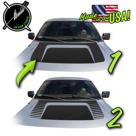 BENINI DESIGN STUDIO - Hood Racing Blackout Stripes Graphics Strobe Vinyl DEecal Kit Compatible with Ford F-150 F150 F-150 2009-2014 (Style 1, Matte Black)