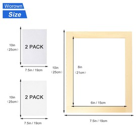 Worown A5 Wooden Paper Making Screen Kit, Paper Making Frames, Mould and Deckle for Paper Making, DIY Paper Crafts