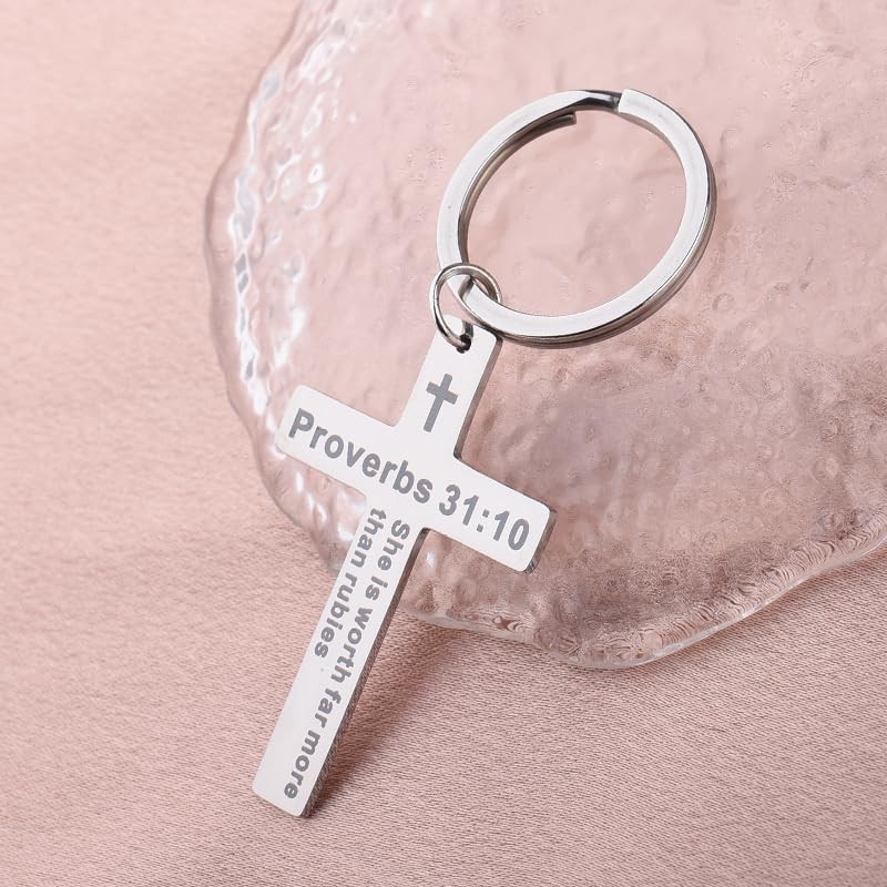 Christian Inspiration Keychains for Women Girls Cross Accessories for Purse