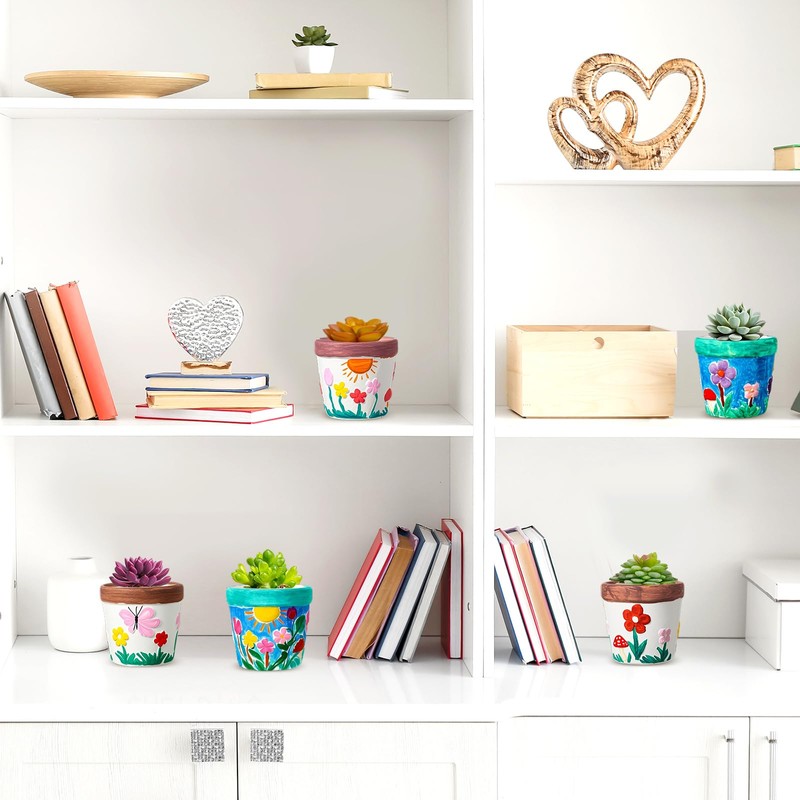 Pasimy 6 Set Ceramics to Paint DIY Ceramic Succulent Planter