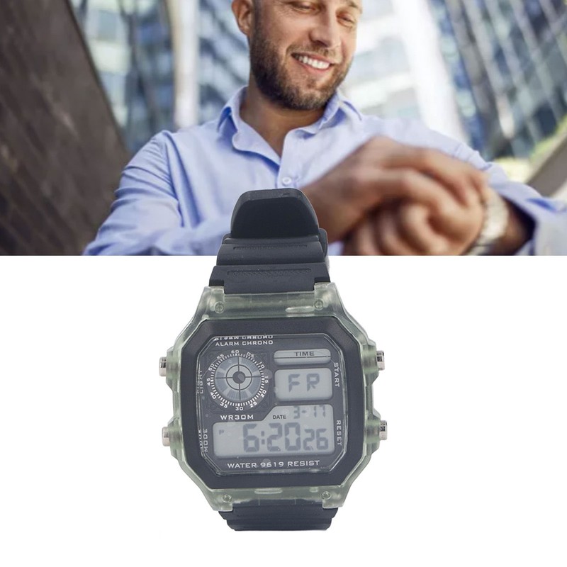 Electronic Sports Watch 12 24 Hours Waterproof Digital Wrist Watch