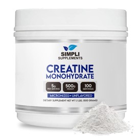 Pure Creatine Monohydrate Powder 5g Per Serving | Creatine Powder 500g for Men and Women | Unflavored Creatine Nutritional Supplement for Muscle Building & Recovery | Non-GMO & Vegan-Friendly
